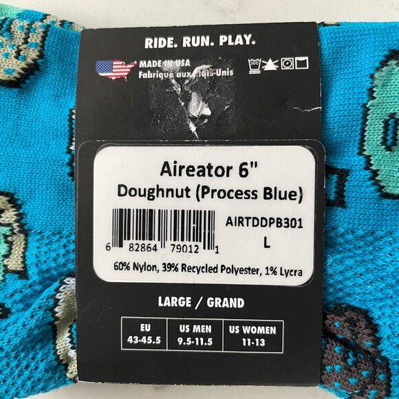 DeFeet Aireator Lightweight Mid Calf 6" Doughnut Cycling Socks 9.5-11.5M/11-13W - Picture 3 of 5